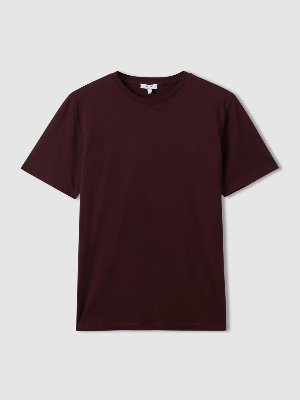 NWT- Reiss- Cotton Crew-Neck Tailored-Fit T-Shirt in Bordeaux. Medium